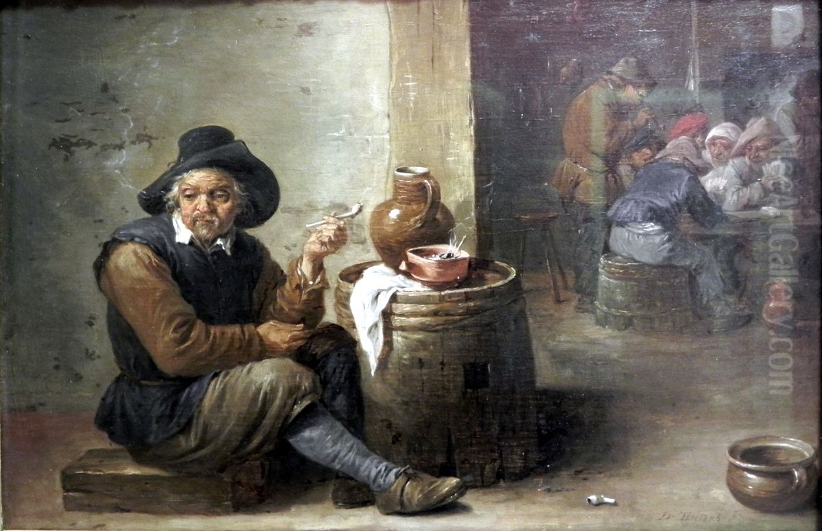 The old smoker Oil Painting by David Teniers the Younger
