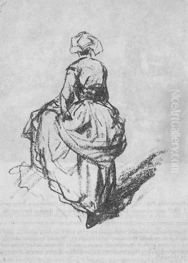 A Breton woman. Oil Painting by Eugene Louis Boudin