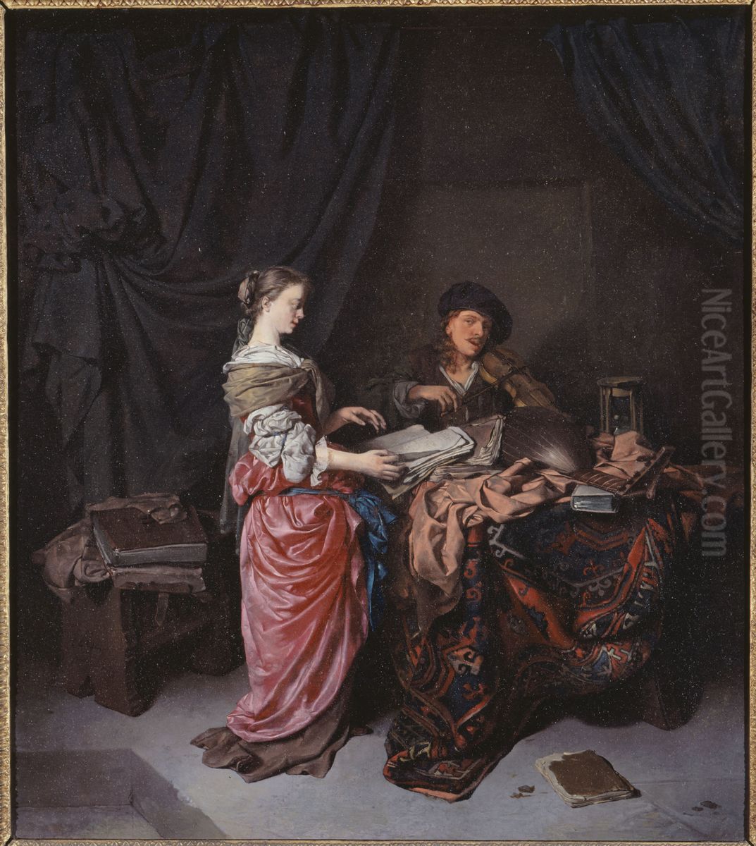Le Duo Oil Painting by Cornelis Pietersz Bega