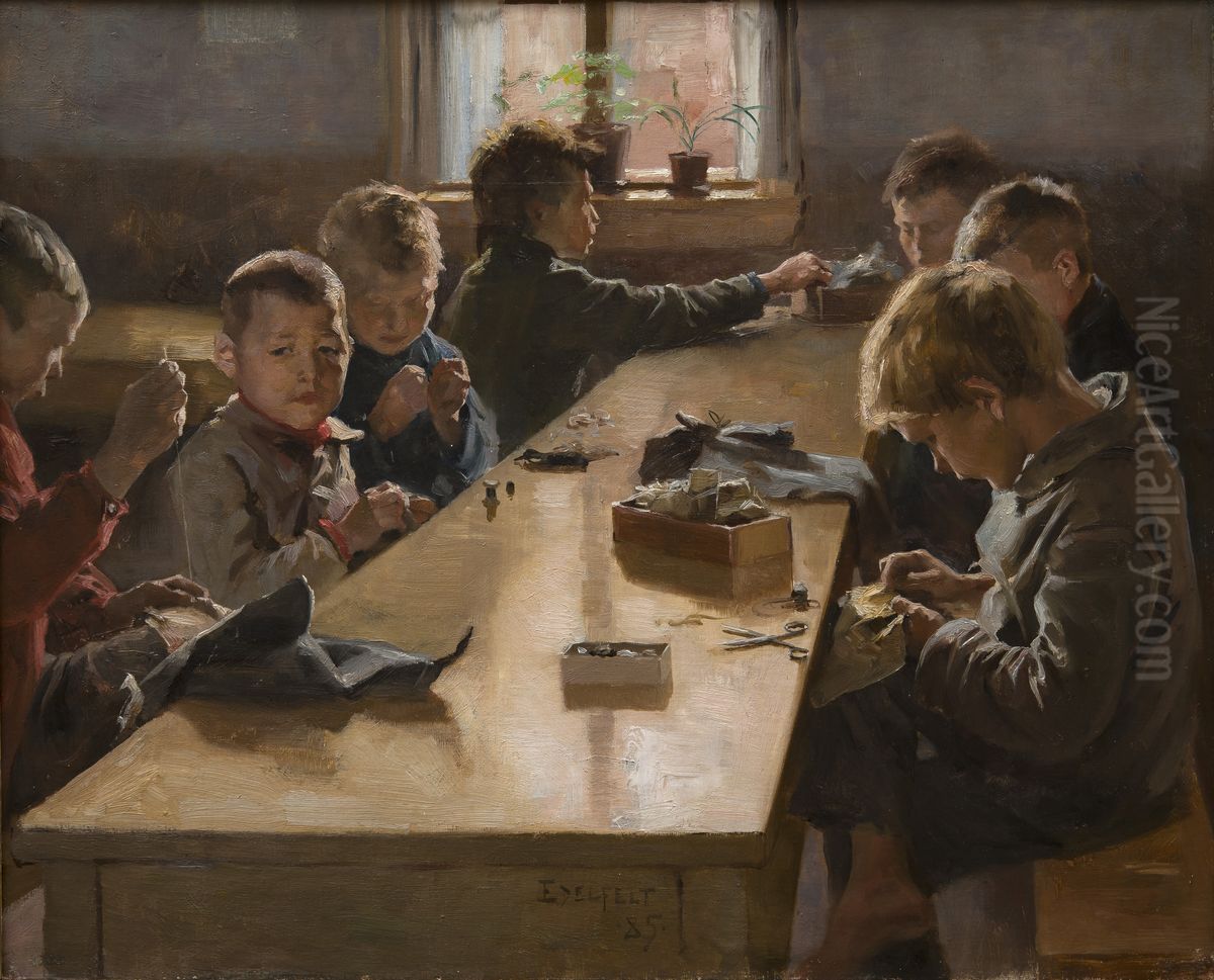 The Boys' Workhouse, Helsinki Oil Painting by Albert Edelfelt