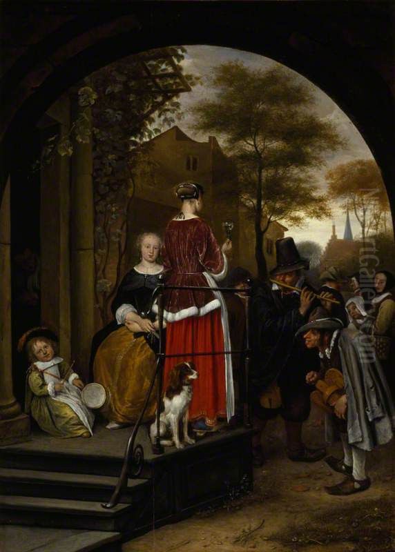 Musicien ambulants Oil Painting by Jan Steen
