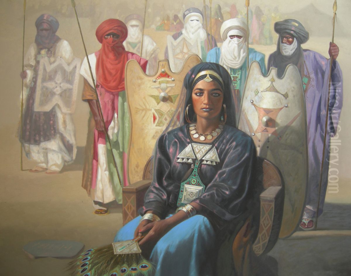 La Reine Tin Hinan Oil Painting by Hocine Ziani