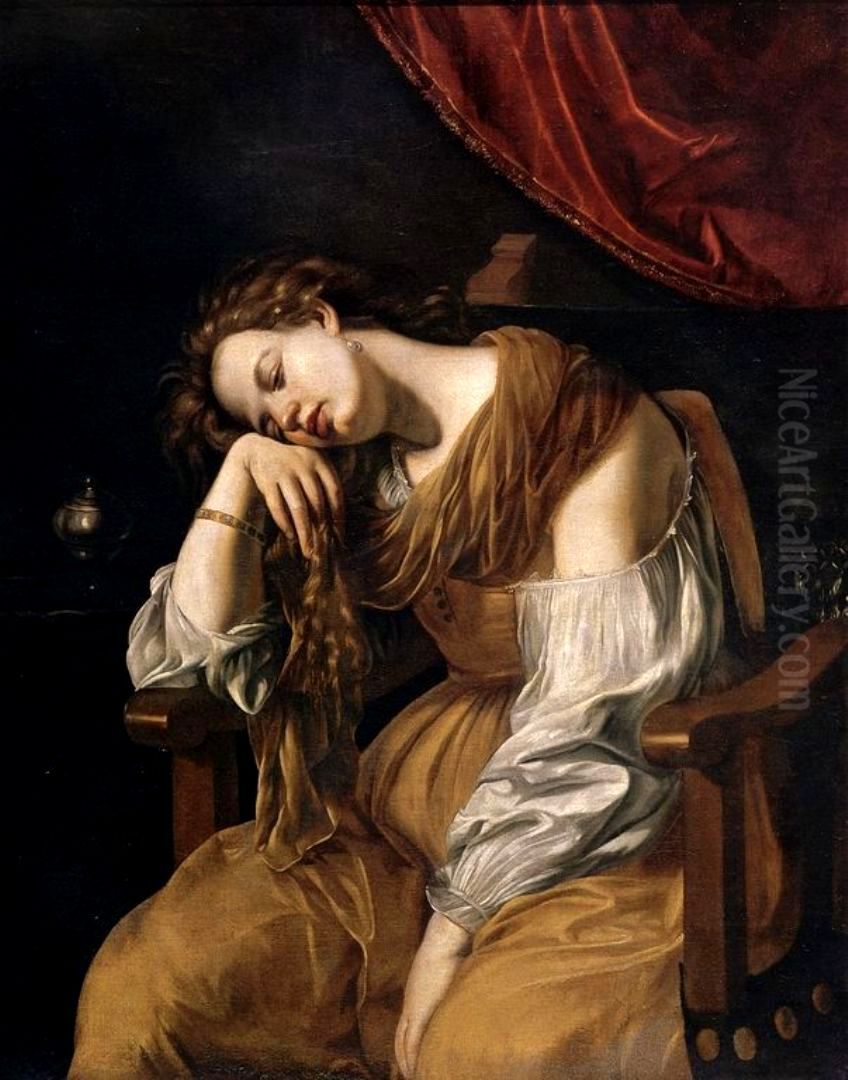 Mary Magdalene as the Melancholy Oil Painting by Artemisia Gentileschi