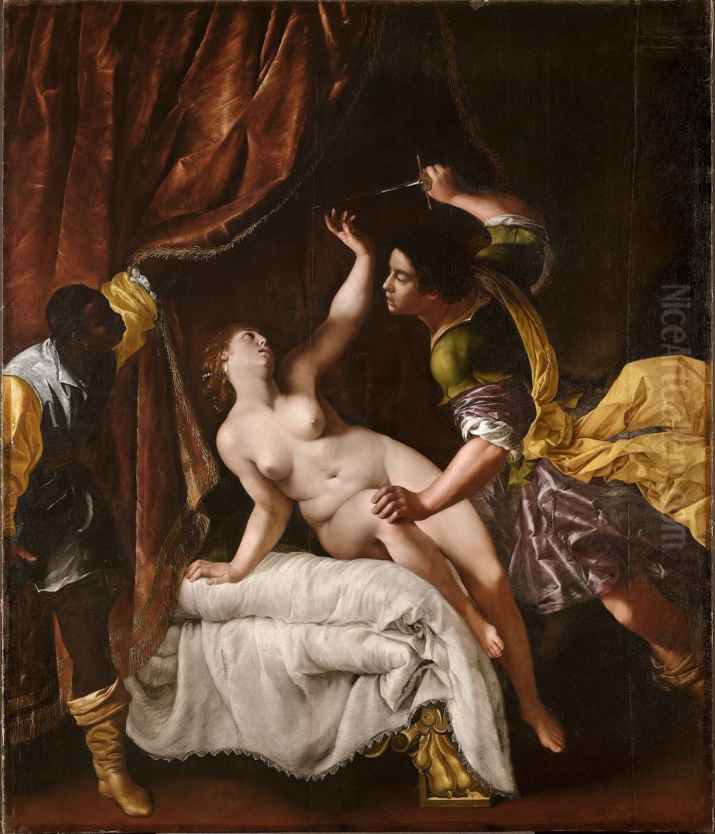 Il ratto di Lucrezia Oil Painting by Artemisia Gentileschi