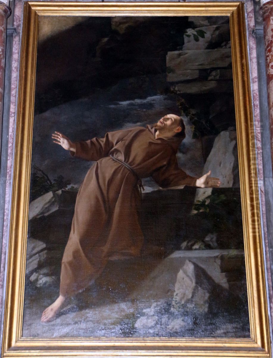 St. Francis Receiving the Stigmata Oil Painting by Orazio Gentileschi