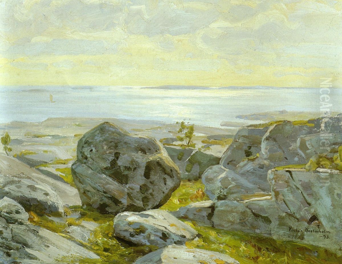 Coast view from Alandia Oil Painting by Victor Westerholm