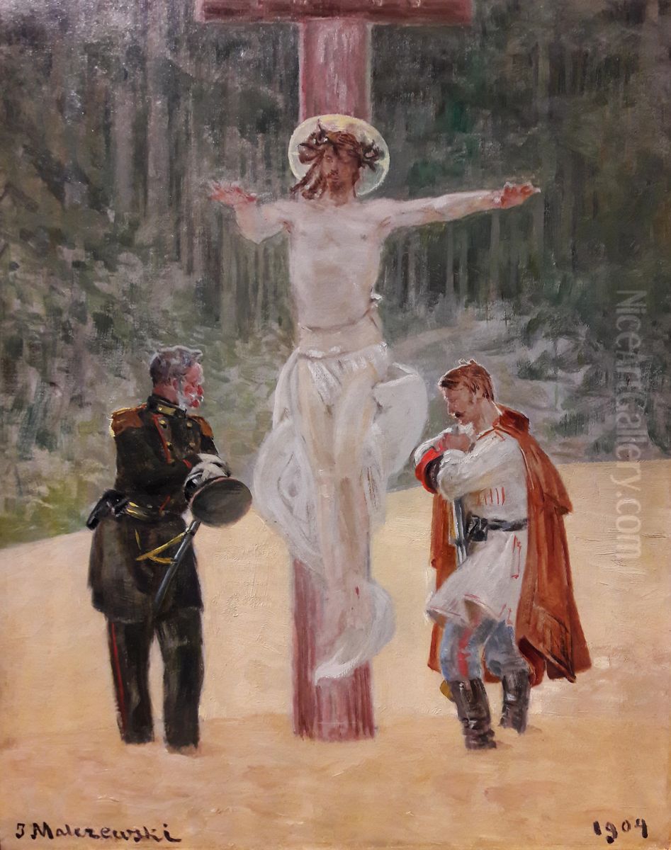 Reconciliation (Symbolic scene from the insurrection in 1863) Oil Painting by Jacek Malczewski