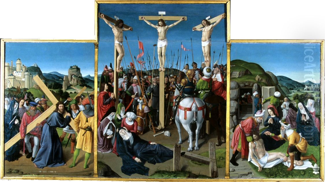 Triptyque de la Crucifixion Oil Painting by Jean Poyer