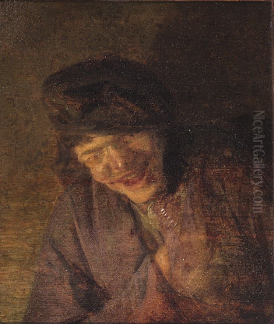Head of a Laughing Peasant Oil Painting by Adriaen van Ostade