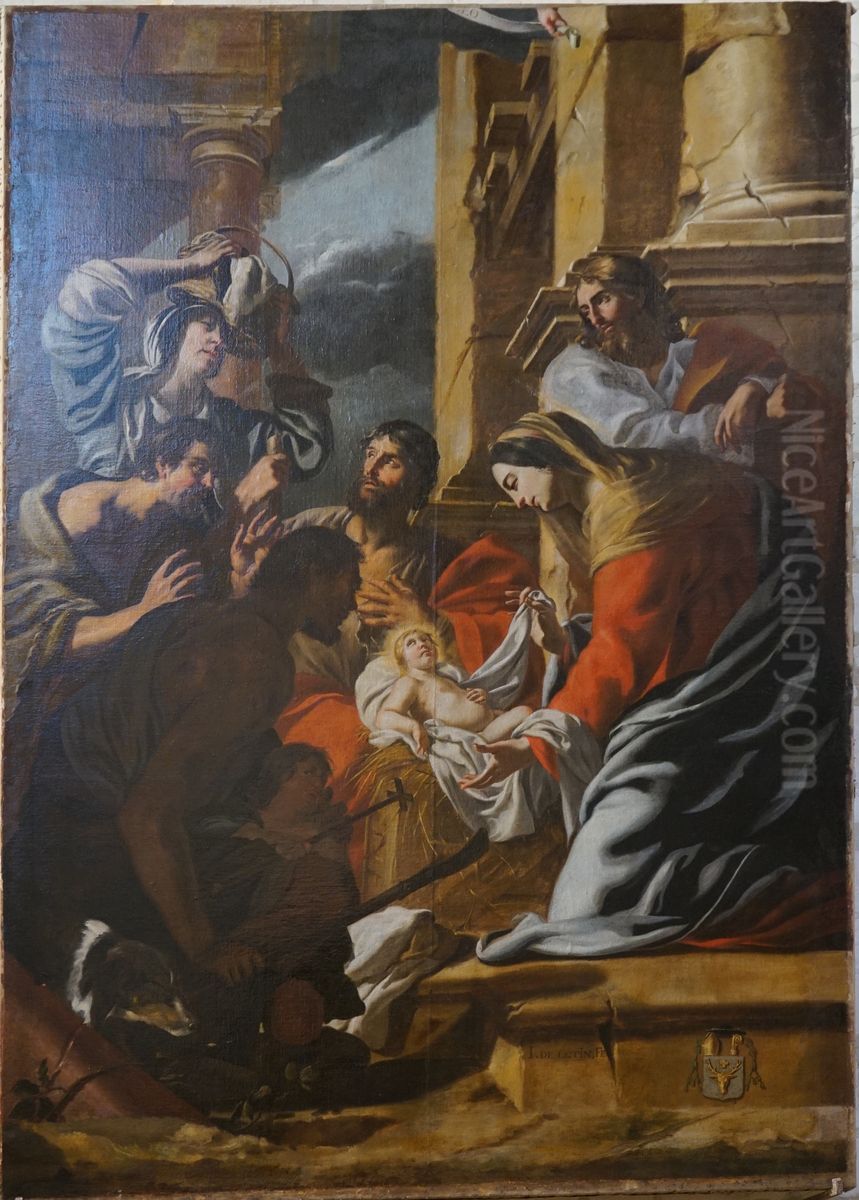 L'Adoration des bergers Oil Painting by Jacques de Letin