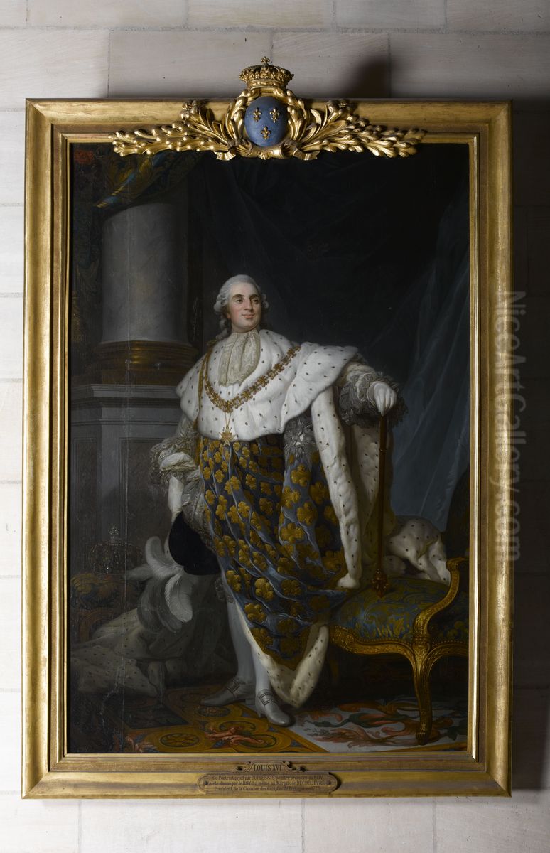 portrait en pied de Louis XVI en costume de sacre Oil Painting by Joseph-Siffred Duplessis