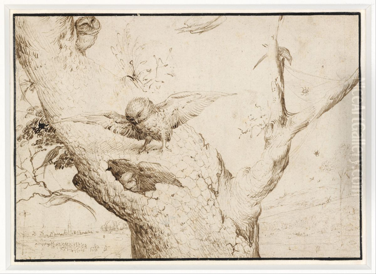 Het uilennest Oil Painting by Hieronymous Bosch