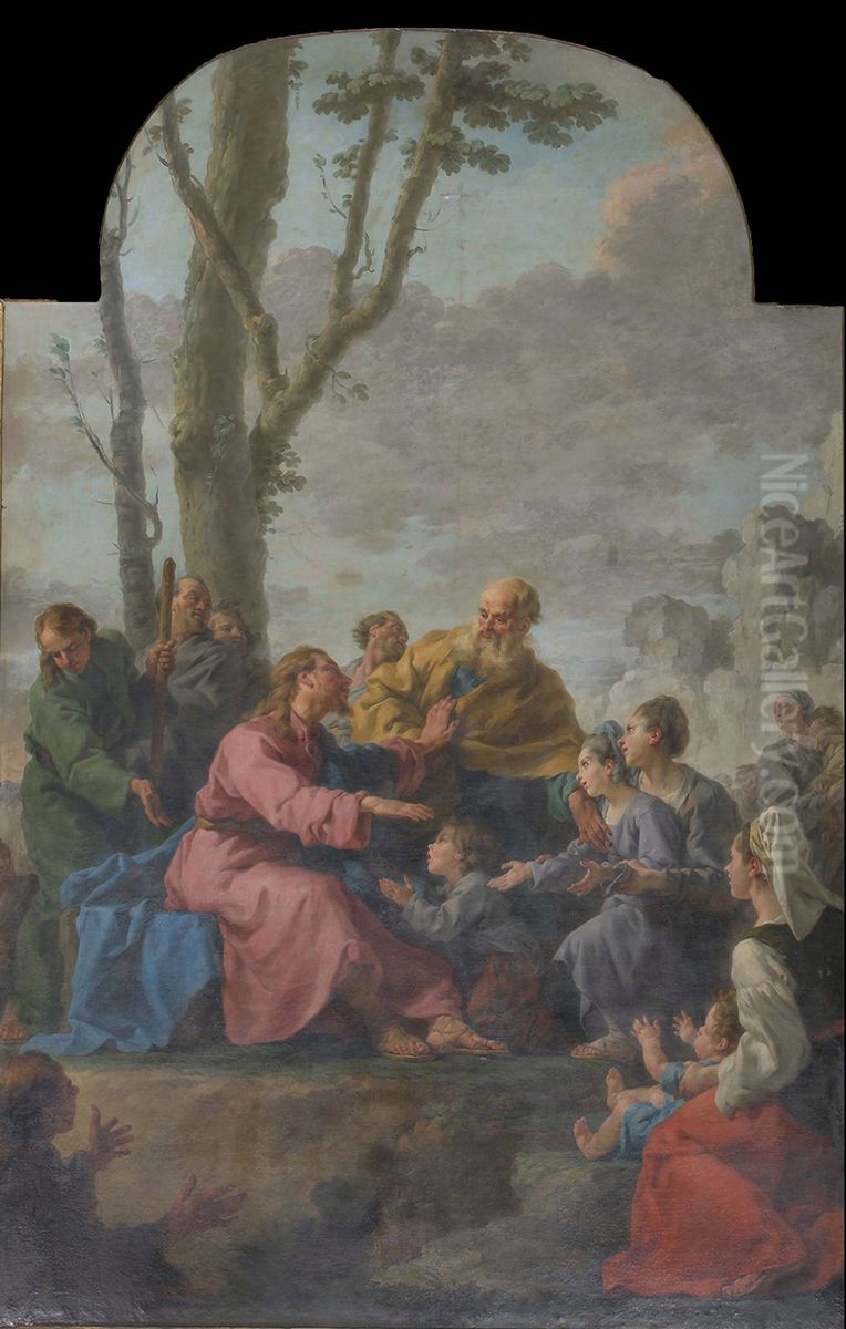 Le Christ benissant les enfants Oil Painting by Noel Halle