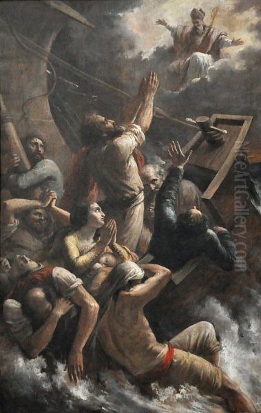 Saint Nicolas apaisant la tempete Oil Painting by Alexandre-Marie Colin