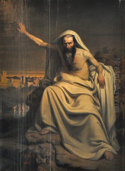 La Prophetie d'Isaie Oil Painting by Louis-Felix Legendre