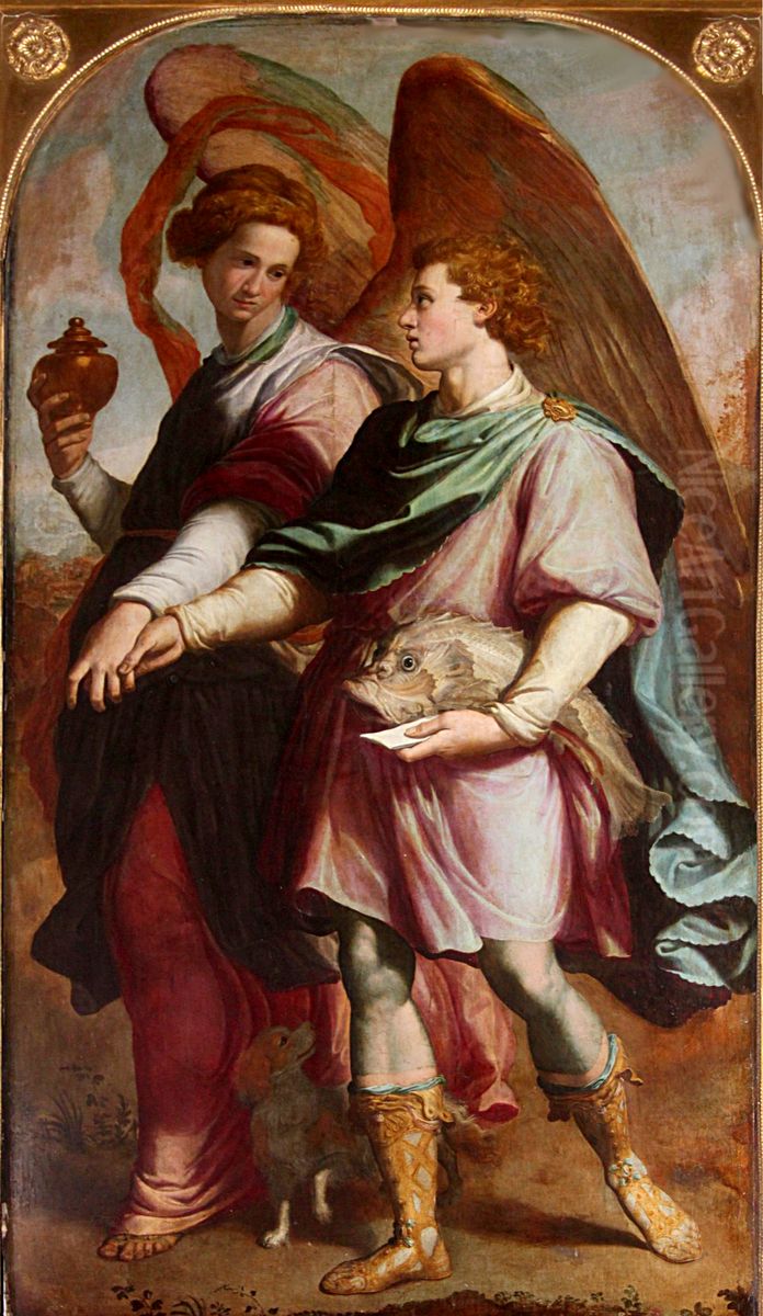Tobia and the Angel Oil Painting by Santi Di Tito