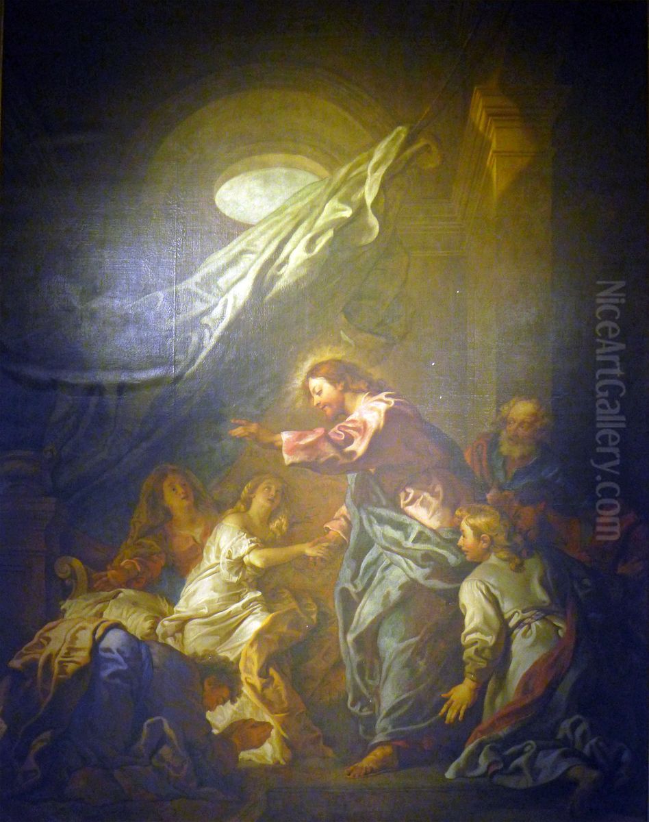 Raising of Jairus' daughter Oil Painting by Charles de La Fosse
