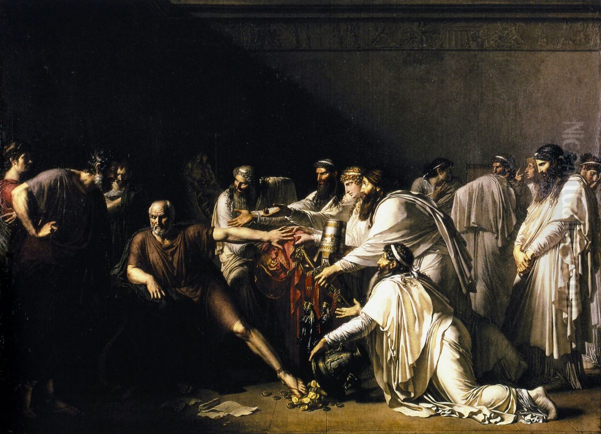 Hippocrates refusing the gifts of Artaxerxes Oil Painting by Anne-Louis Girodet de Roucy-Triosson