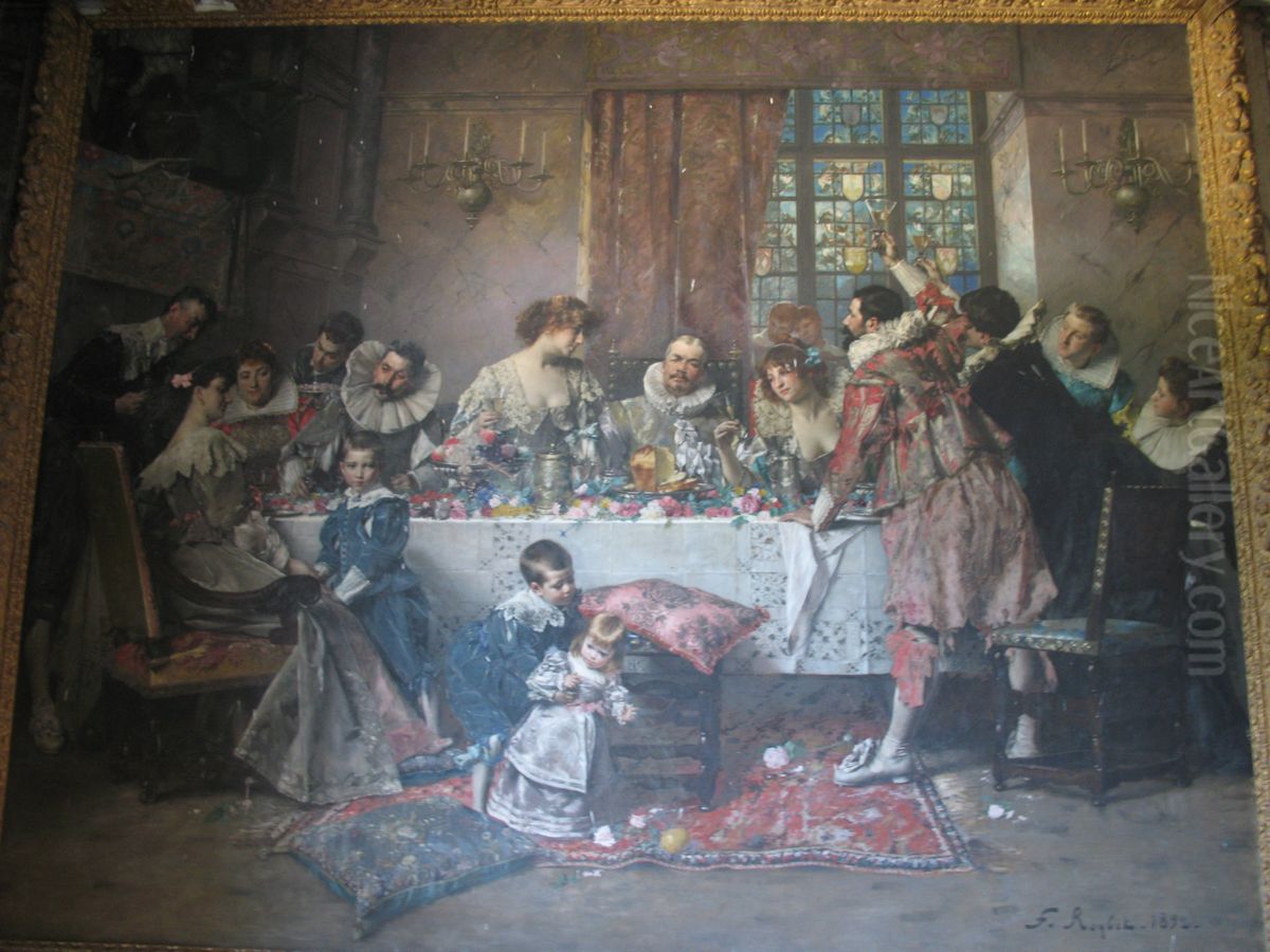 Le banquet des Heriot Oil Painting by Ferdinand Roybet