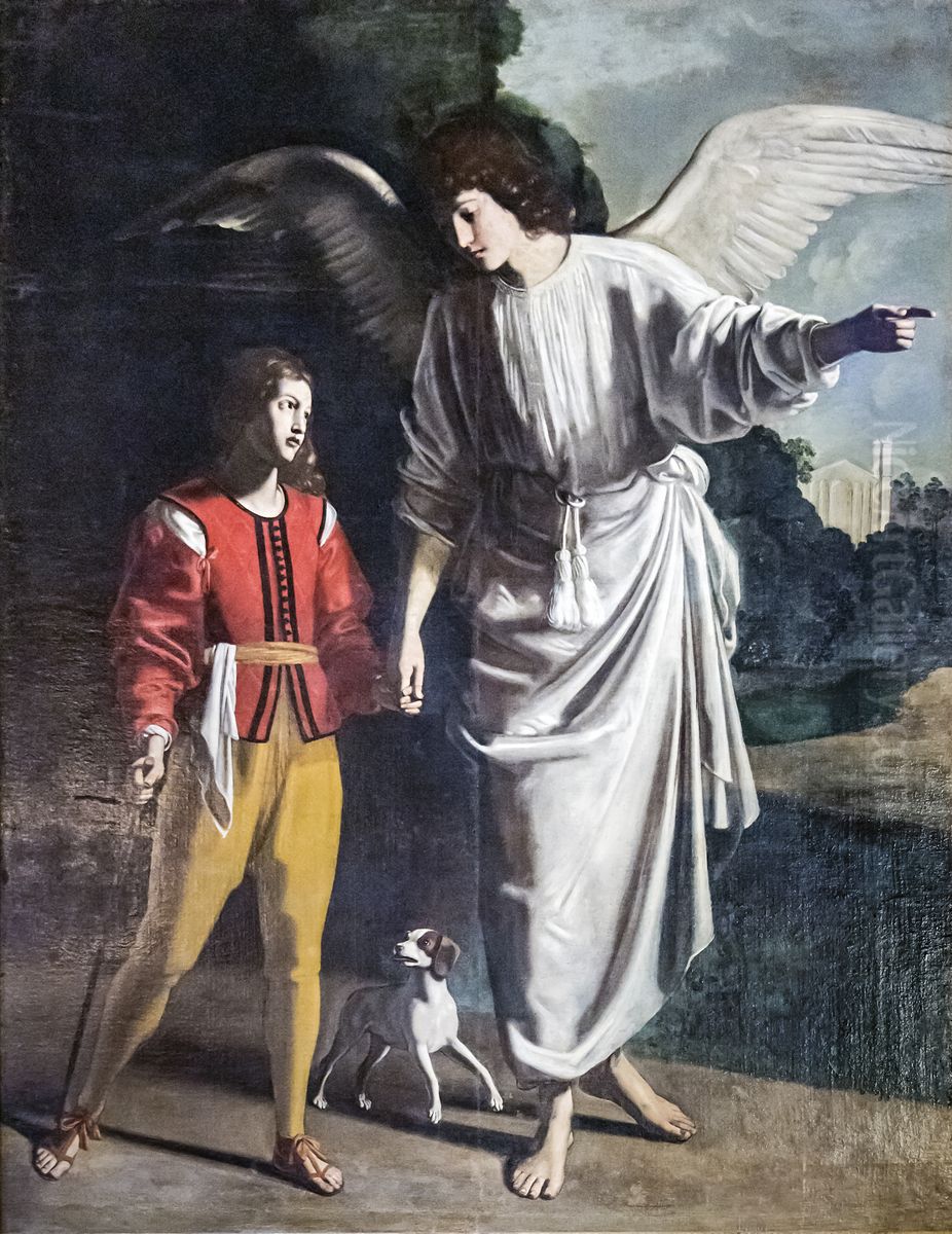 Tobie et l'ange Oil Painting by Nicolas Tournier