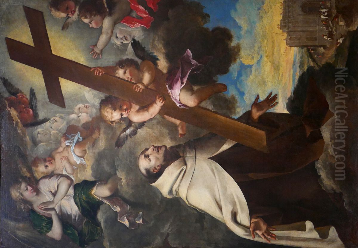 Saint Jean-de-la-Croix in Ecstasy before the Cross Oil Painting by Antoine Ranc