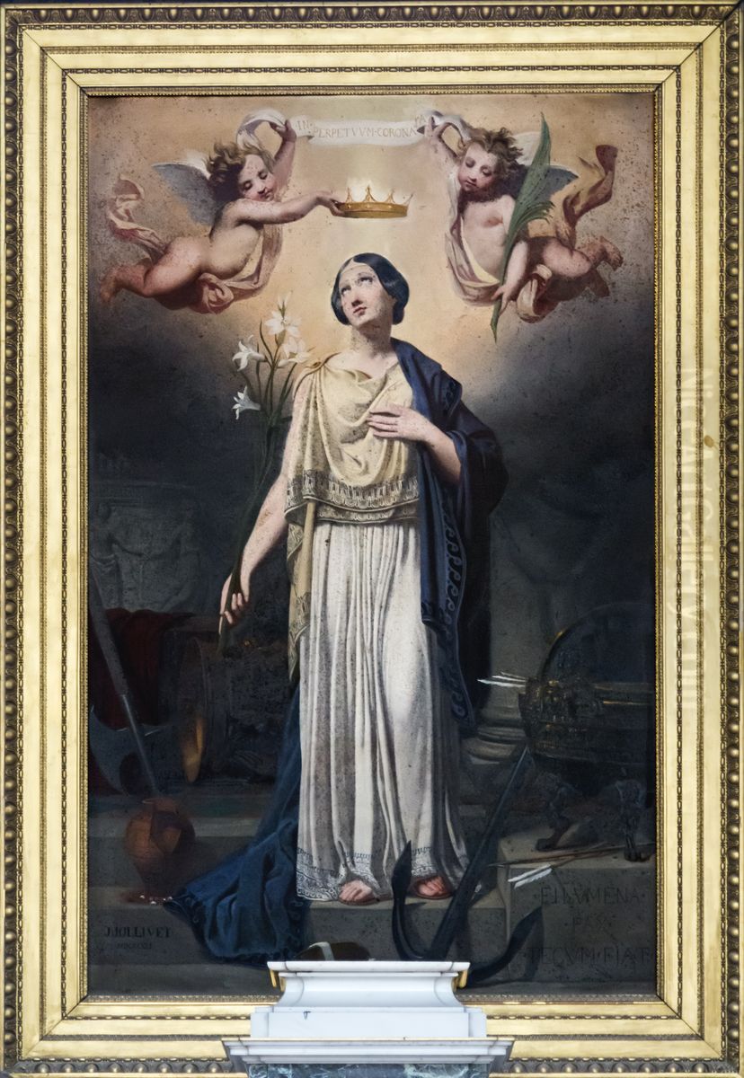 Le Couronnement de sainte Philomene Oil Painting by Pierre-Jules Jollivet