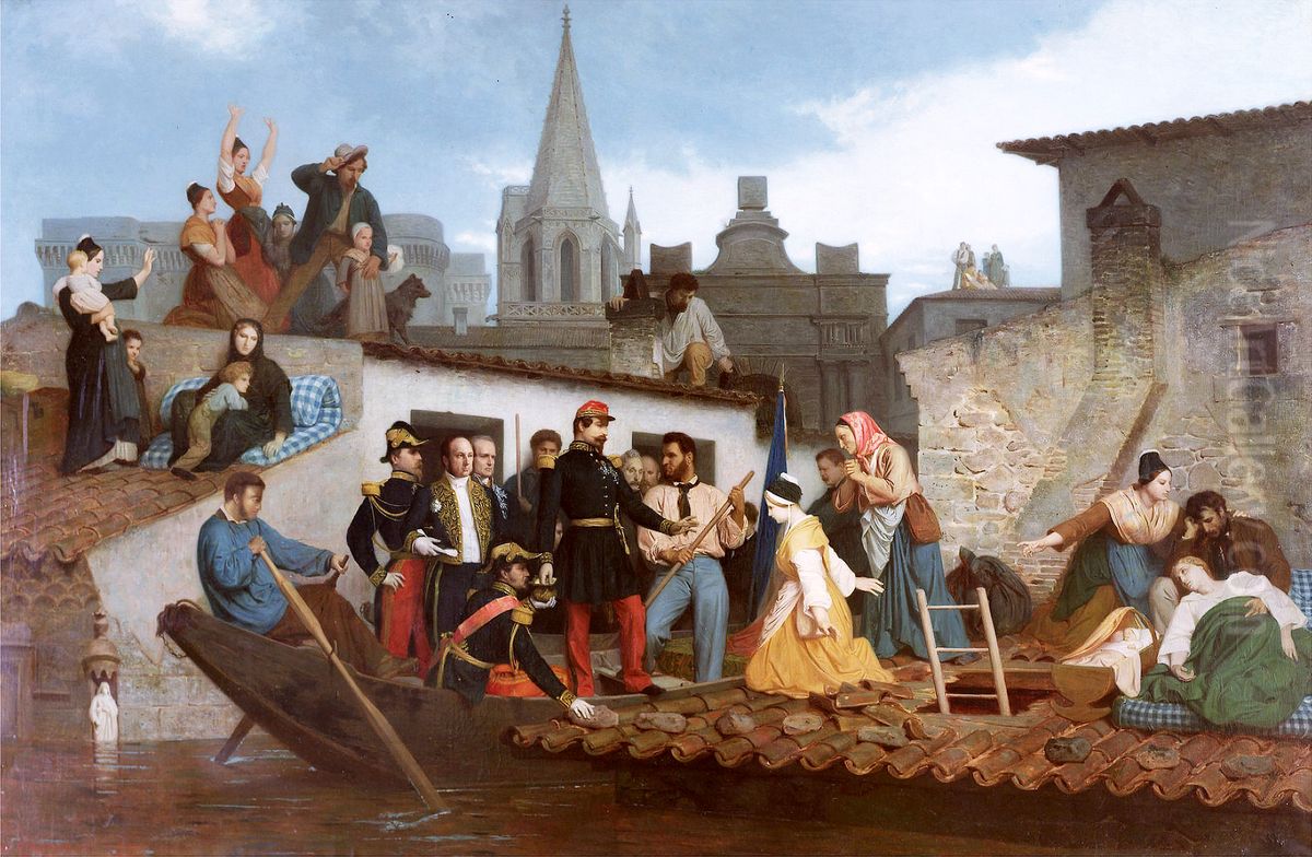 Napoleon III Visiting Flood Victims of Tarascon in June 1856 Oil Painting by William-Adolphe Bouguereau
