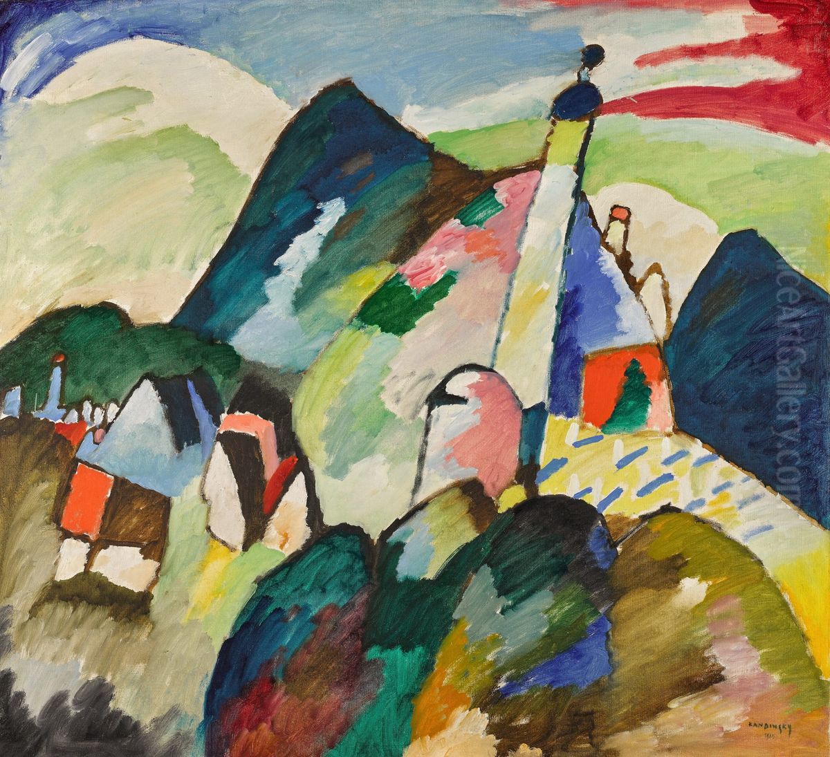 Church in Murnau Oil Painting by Wassily Kandinsky