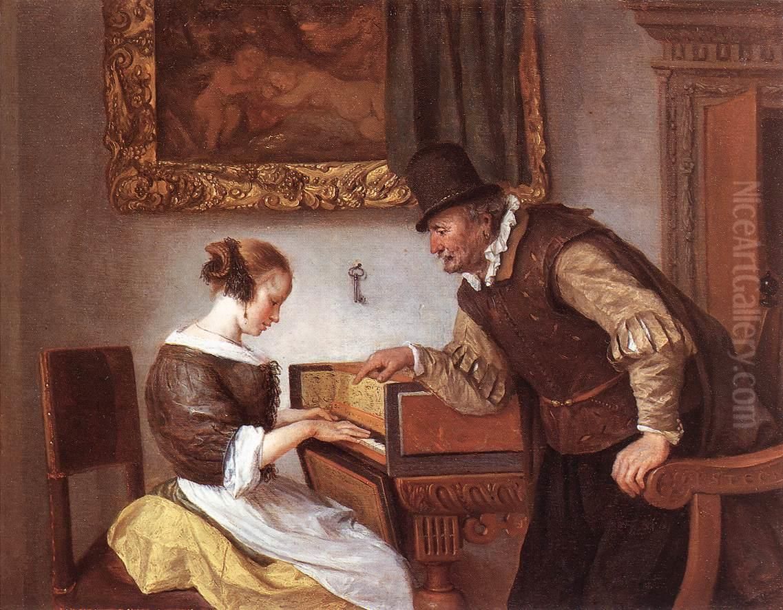 The Harpsichord Lesson Oil Painting by Jan Steen