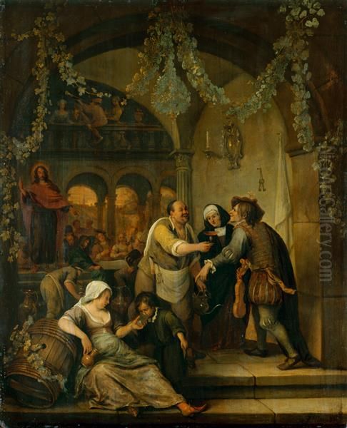 Die Hochzeit zu Kana Oil Painting by Jan Steen