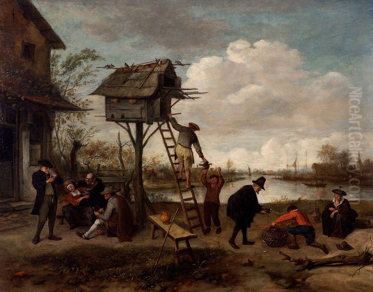 The Dovecote Oil Painting by Jan Steen