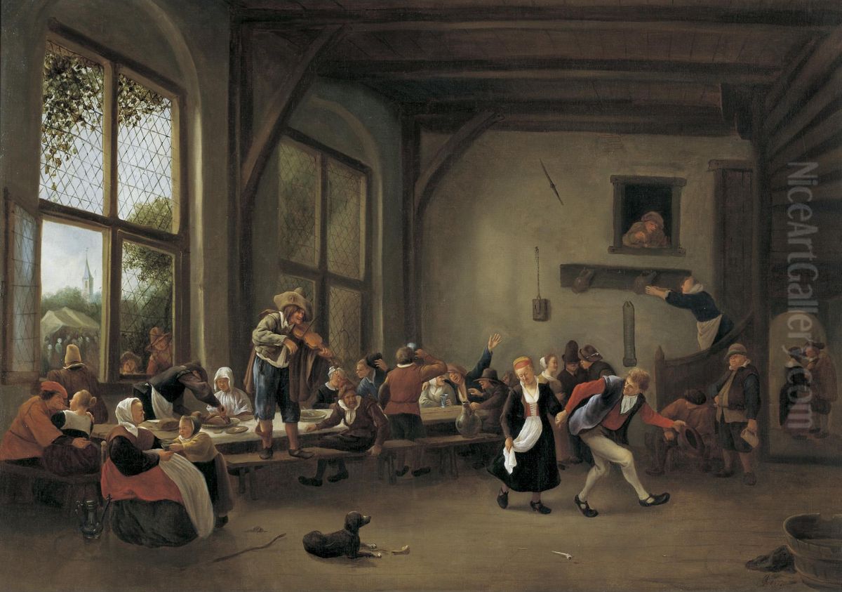 Mery company in an inn Oil Painting by Jan Steen