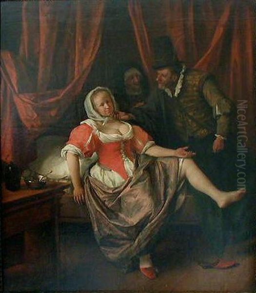 A Scene in a Brothel (or, The Courtesan) Oil Painting by Jan Steen