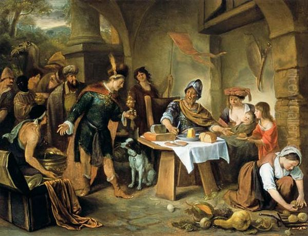 Manius Curius Dentatus and the Samnite Ambassadors Oil Painting by Jan Steen