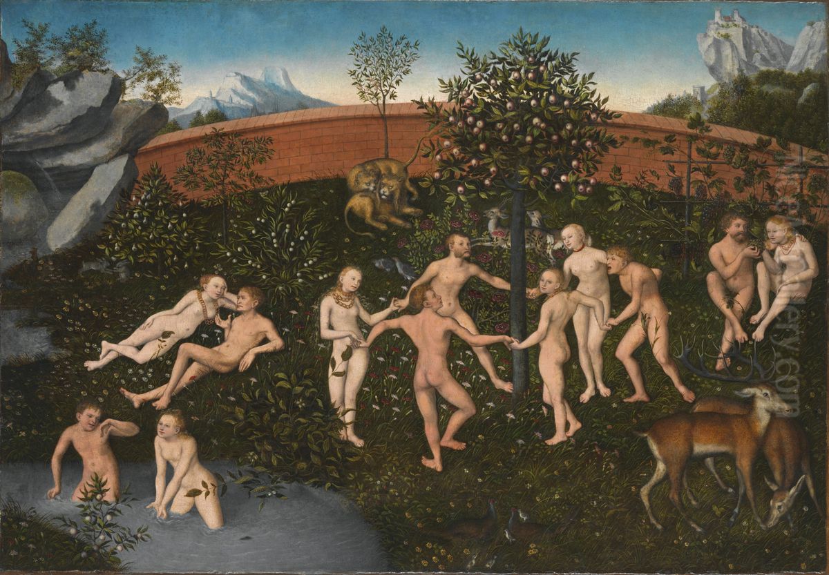 Das Goldene Zeitalter Oil Painting by Lucas Cranach the Elder