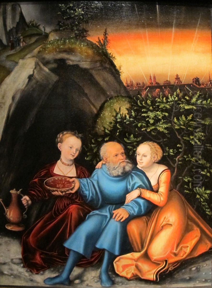 Lot und seine Tochter Oil Painting by Lucas Cranach the Elder