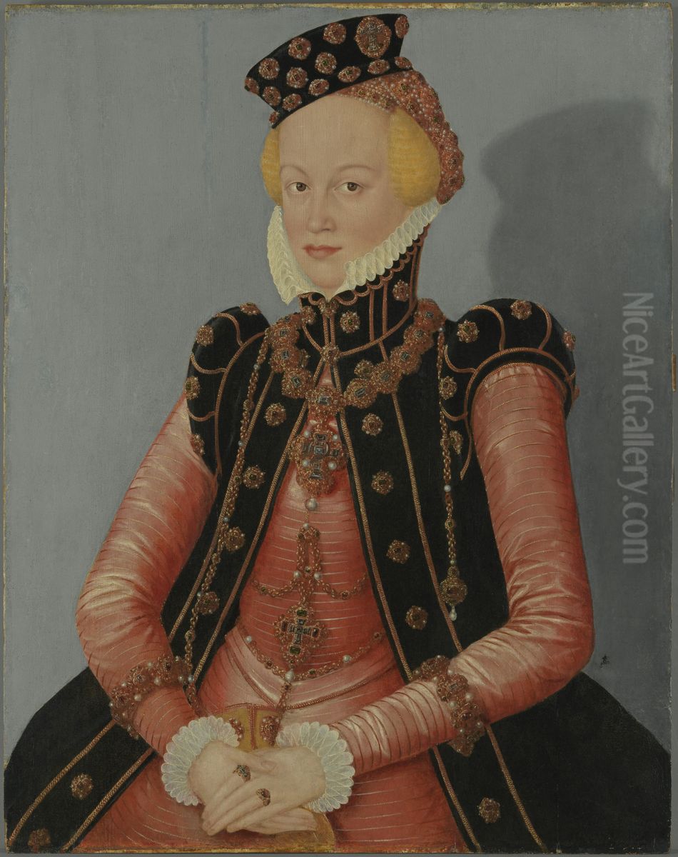 portrait of a sachsische Prinzessin Oil Painting by Lucas The Younger Cranach