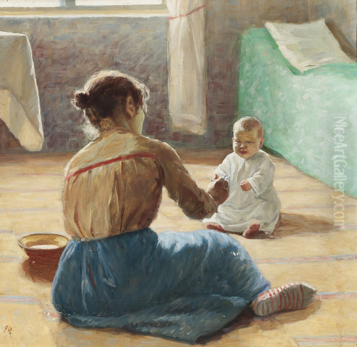 Mother and Child Oil Painting by Hanna Ronnberg