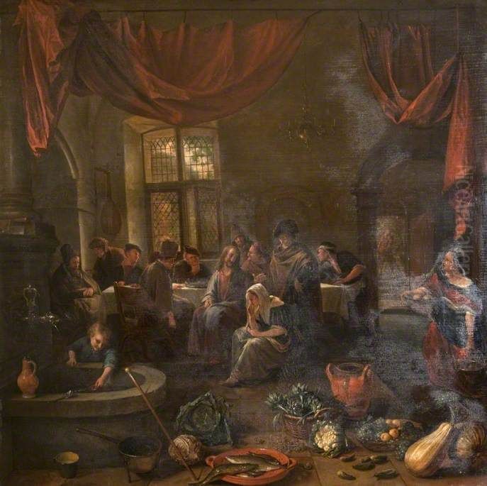 Christ in the House of Mary and Martha Oil Painting by Jan Steen