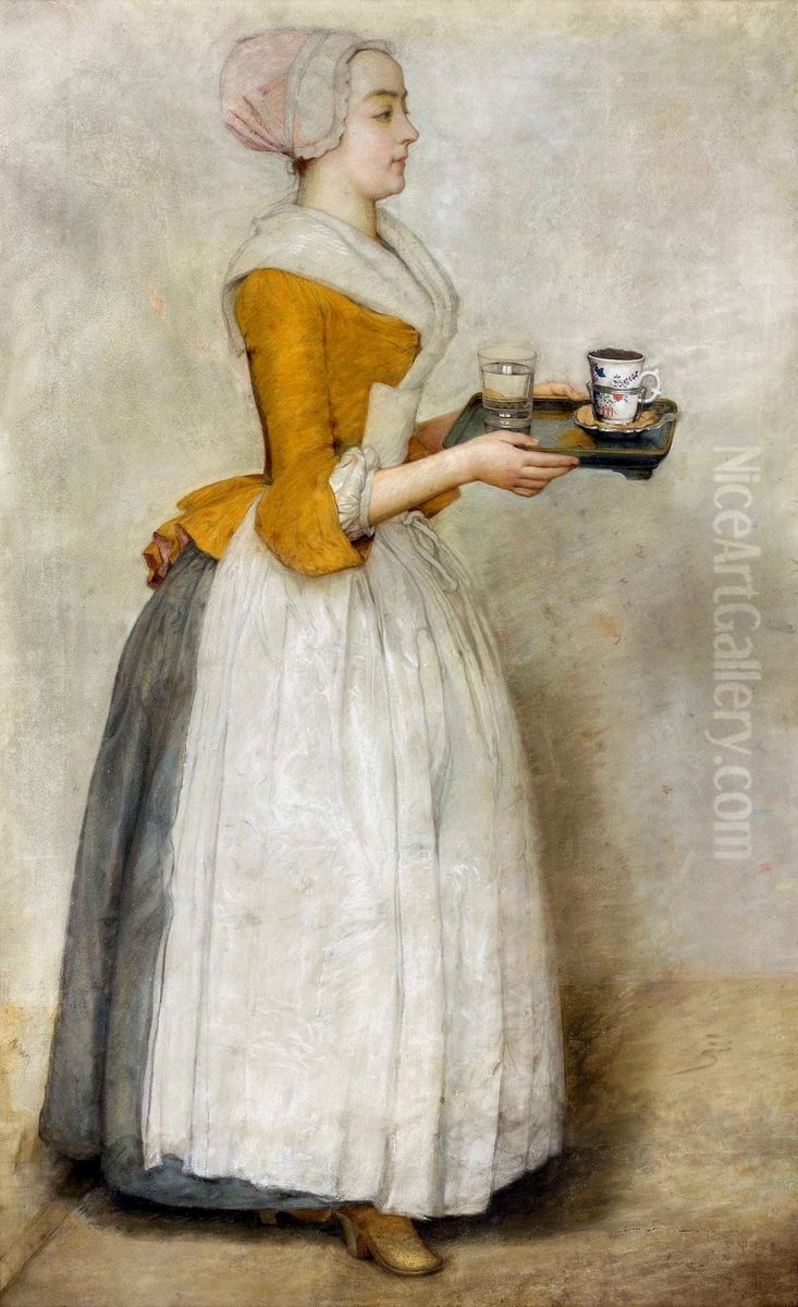 The Chocolate girl. Oil Painting by Jean-Etienne Liotard