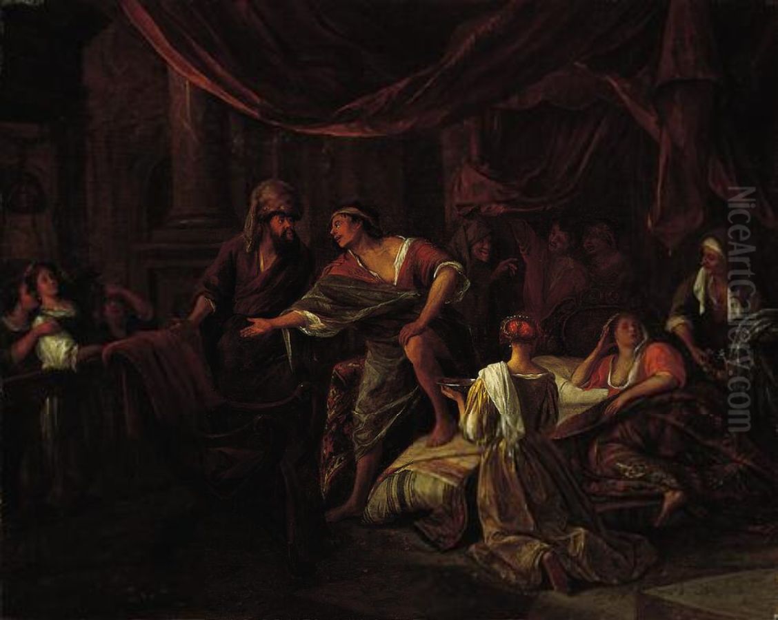 Jacob Confronting Laban(orAntiochus and Stratonice) Oil Painting by Jan Steen