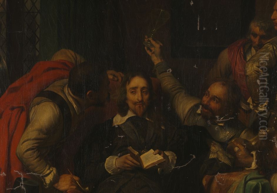 Charles I Insulted by Cromwell's Soldiers Oil Painting by Paul Delaroche