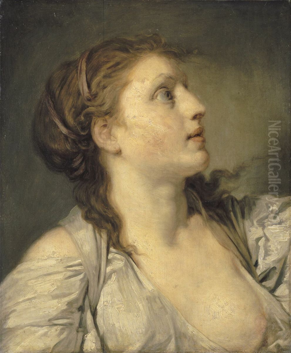 Head of a young woman Oil Painting by Jean-Baptiste Greuze
