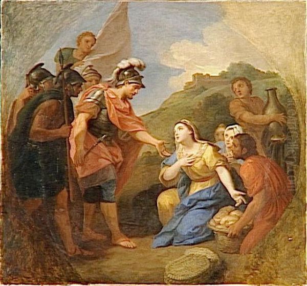 Abigail Offering Bread to David Oil Painting by Louis De Boullogne