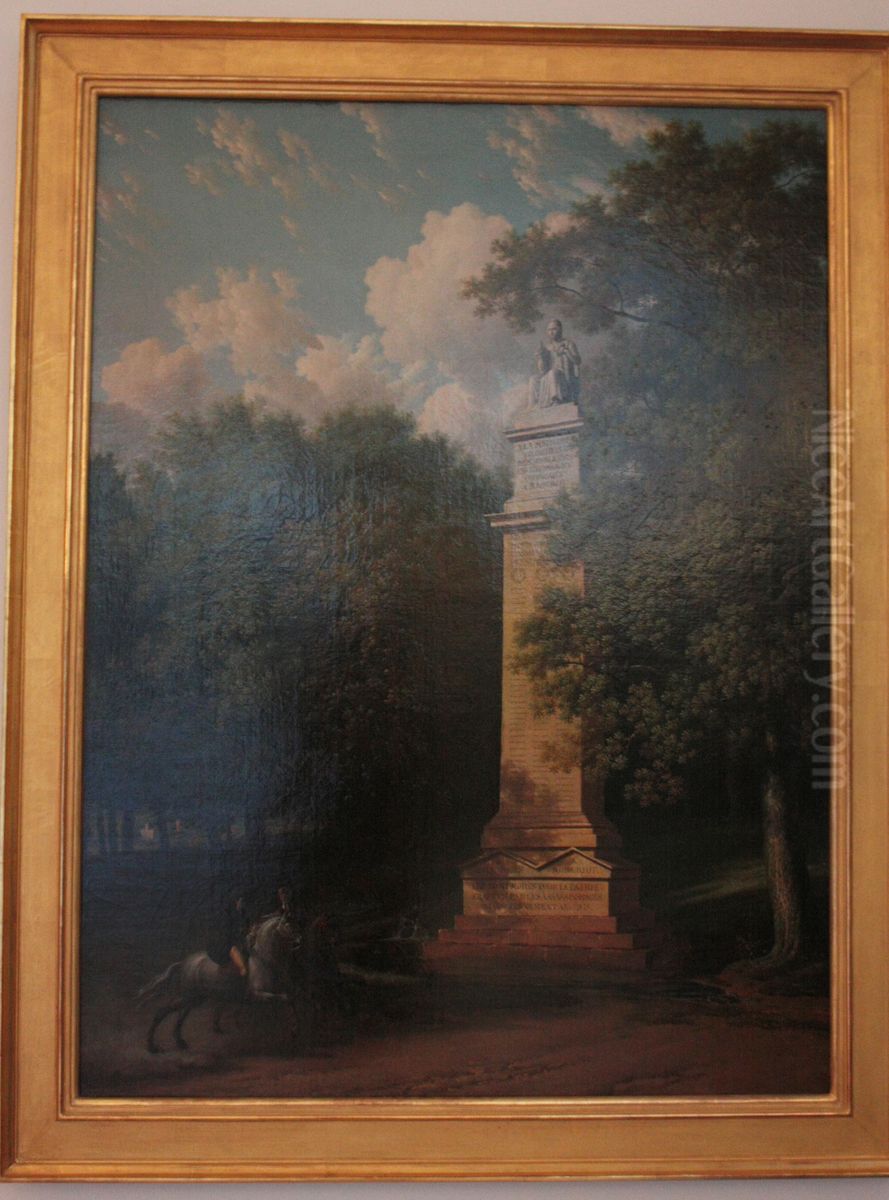 Projet d'un monument commemoratif de l'assassinat des ministres plenipotentiaires, Bonnier et Roberjot, a Rastadt (28 avril 1799) Oil Painting by Louis-Pierre Baltard