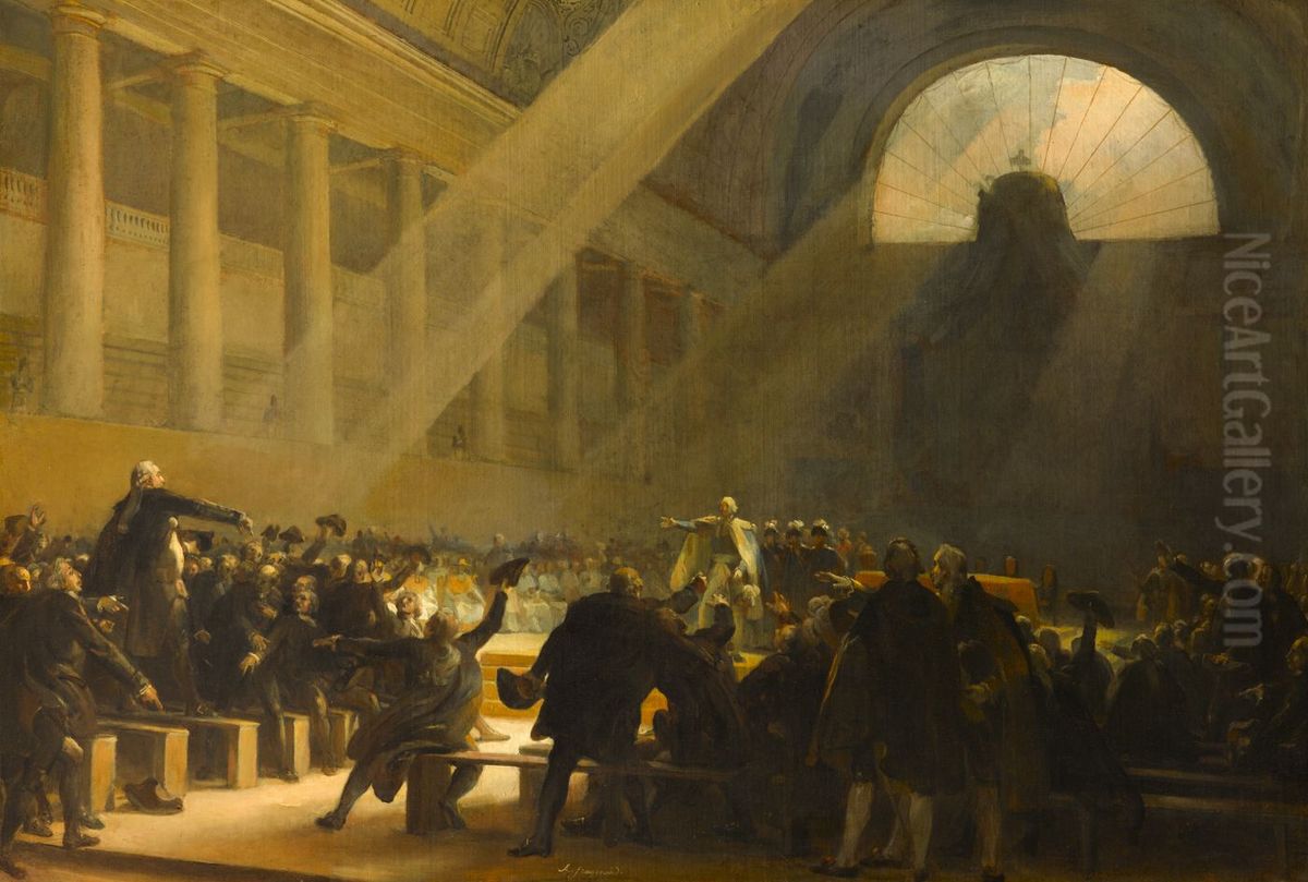 Mirabeau devant Dreux-Breze (23 juin 1789) Oil Painting by Alexandre-Evariste Fragonard