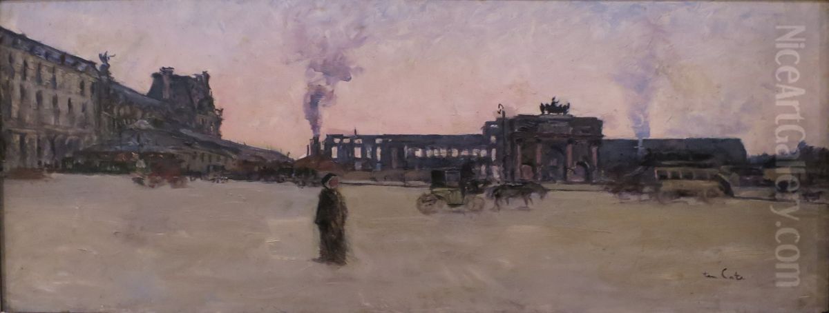 Palais des Tuileries after the fire of 1871, seen from the Jardin du Carrousel Oil Painting by Siebe Johannes ten Cate