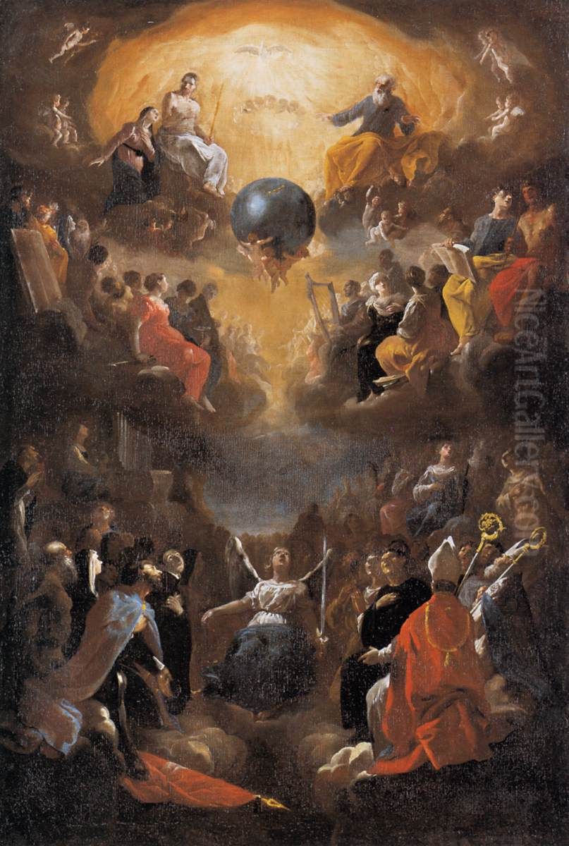 L'Adoration de la Sainte Trinite Oil Painting by Johann Heinrich Schonfeld
