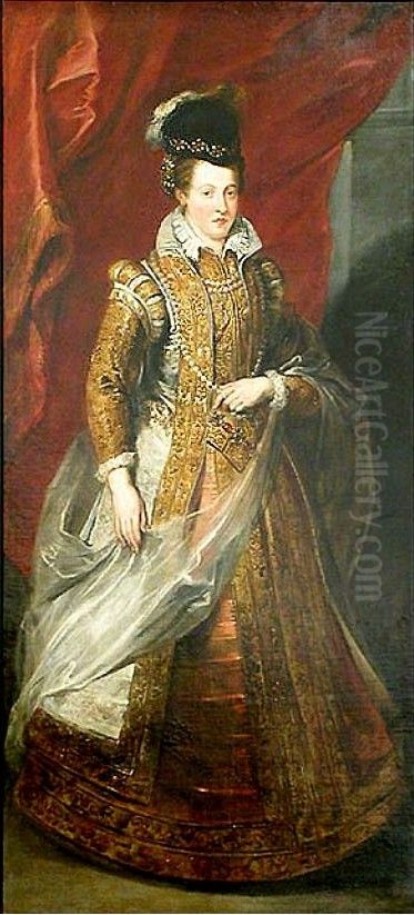 Portrait of grandduchess Joanna of Austria (?-1578), wife of Francesco I de' Medici Oil Painting by (studio of) Rubens, Peter Paul