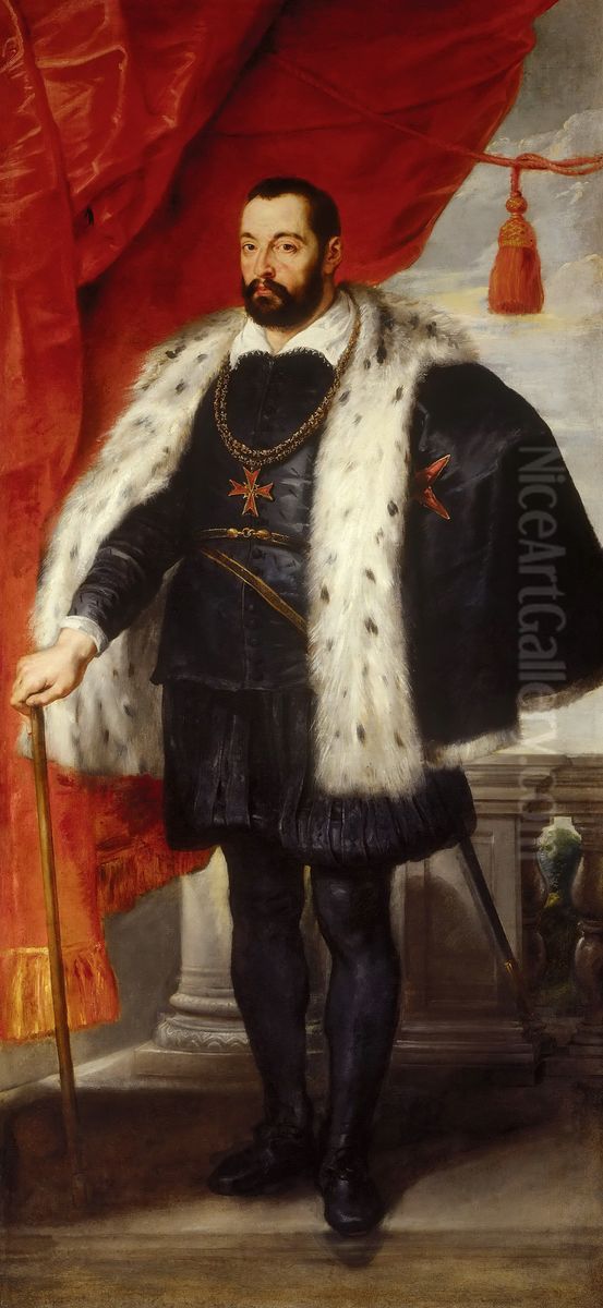 Portrait of Francesco I de' Medici, Grand Duke of Tuscany (1541-1587) Oil Painting by (studio of) Rubens, Peter Paul